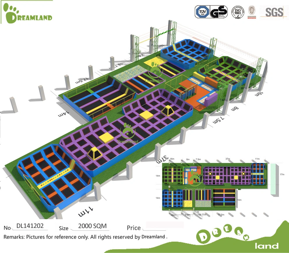 Large Trampoline with Foam Pit Funny Amusement Indoor Trampoline Park