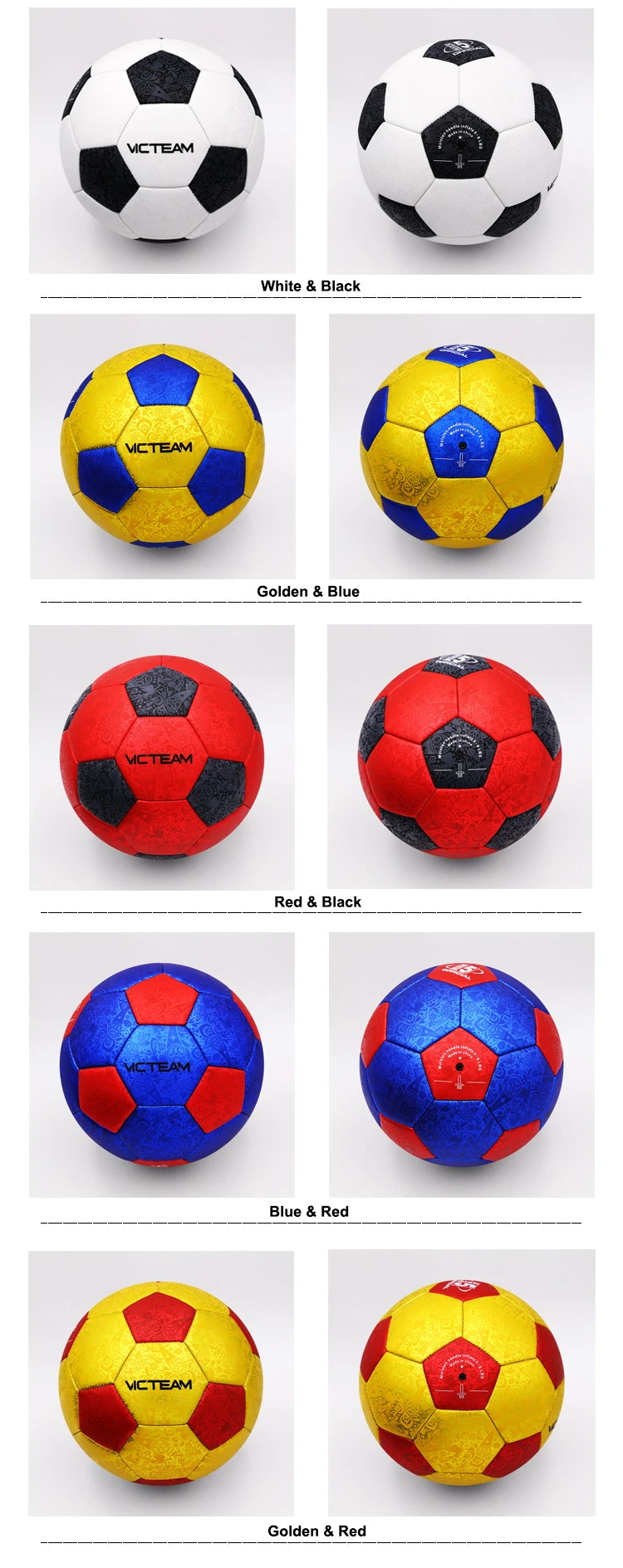 Bulk White and Black Machine Stitched Soccer Ball