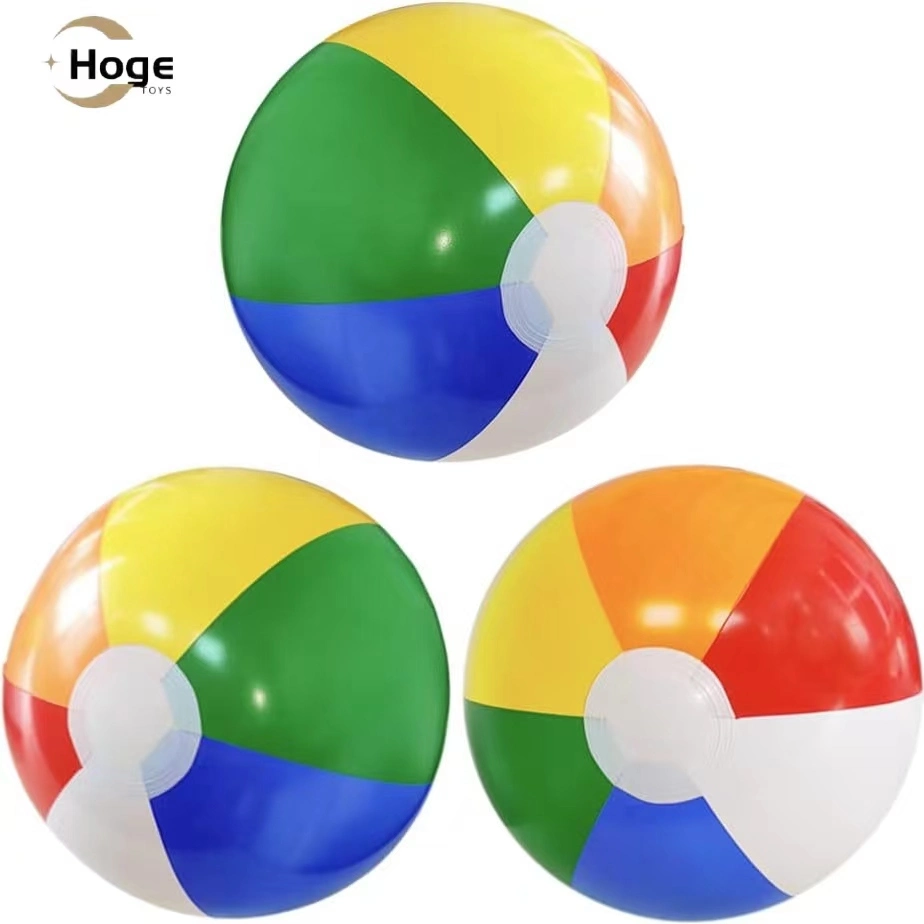 Six Color PVC Inflatable Beach Ball Rainbow Beach Ball for Promotion