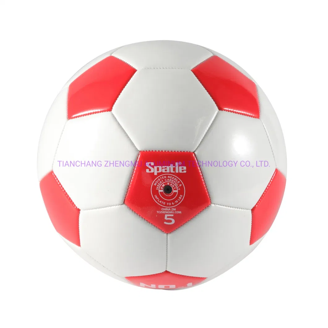Colorful Machine Stitched Soccer Ball - Size 5 with Custom Print Design