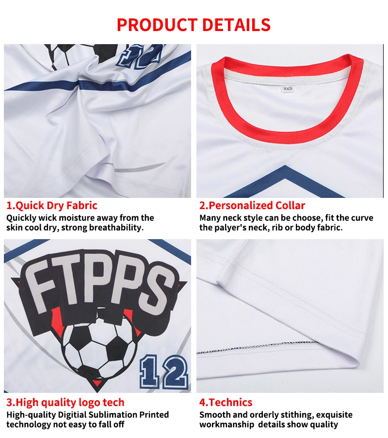 Custom Number Logo Sublimation Soccer Jersey Set Young Soccer Training Team Wear for Men