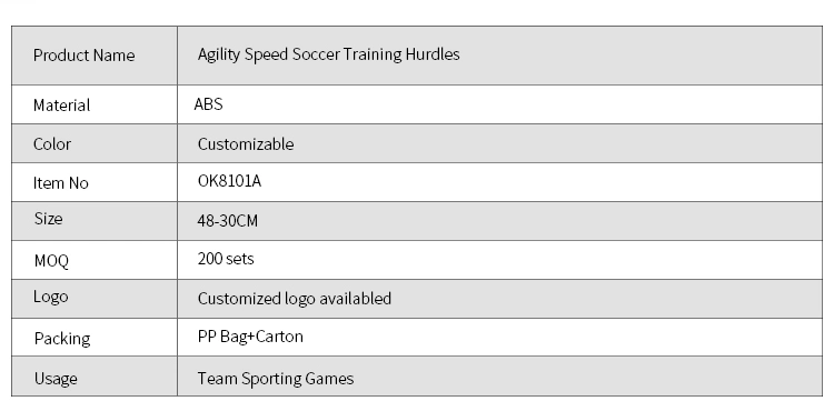 Sports Equipment Adjustable Agility Speed Soccer Training Hurdles