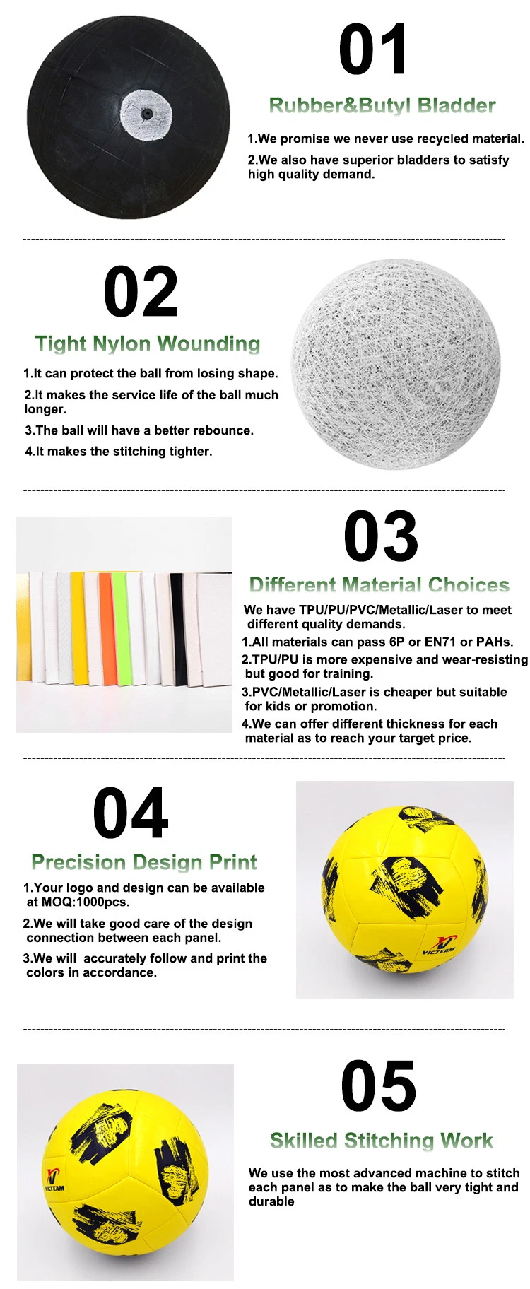 Wear Proof Machine Stitching Size 5 Soccer Ball