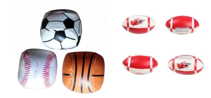 En71 4 Panels PVC Leather Hacky Sack Toy Ball with Logo Print
