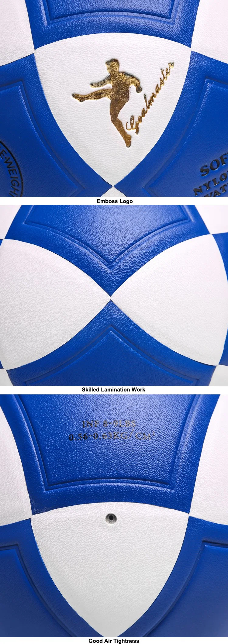 Nice Looking Blue Composite Leather Soccer Ball