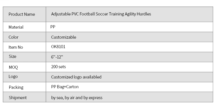Adjustable PVC Football Soccer Training Agility Hurdle