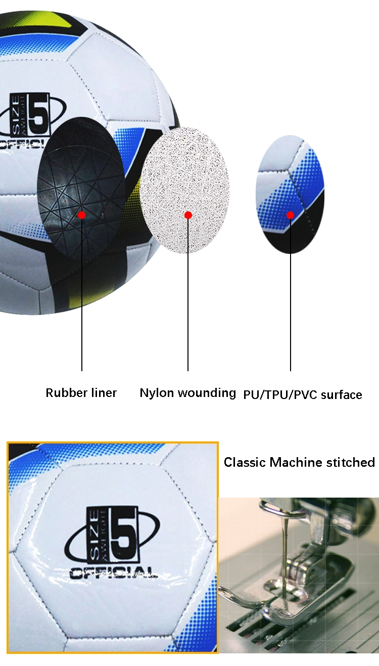 Factory Custom Print PU Leather Soccer Ball Size 5 4, Wholesale Training Football Soccer Balls