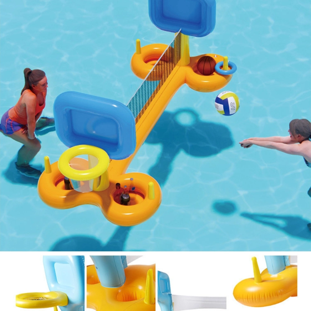 Pool Volleyball Set and Pool Basketball Hoops Floating Bl23431