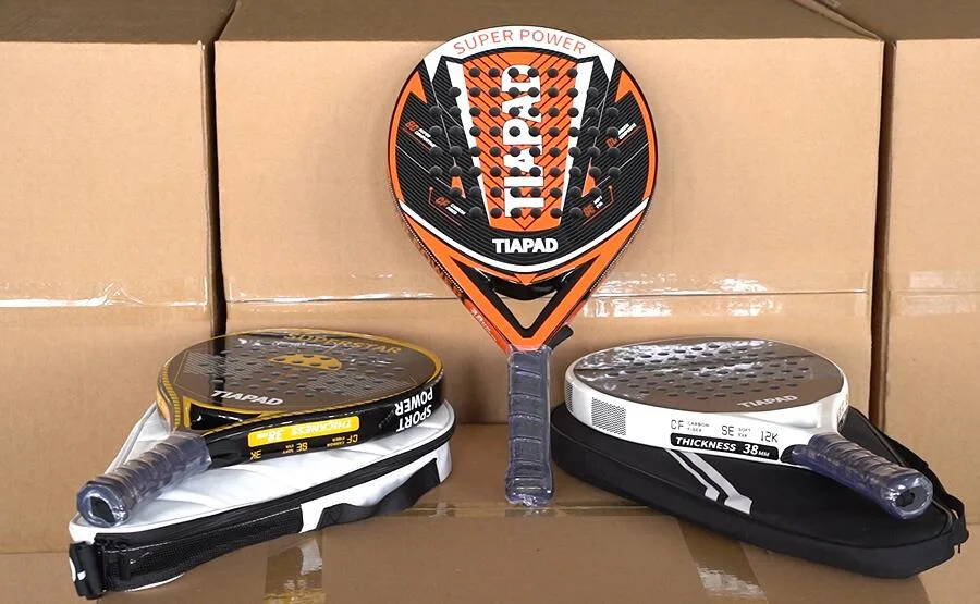 Factory Price Customize Fiberglass Carbon Fiber Padel Racket Full Carbon 3K 12K 18K Padels OEM Sporting Goods Round/ Teardrop/Diamond Carbon Padel Tennis Racket