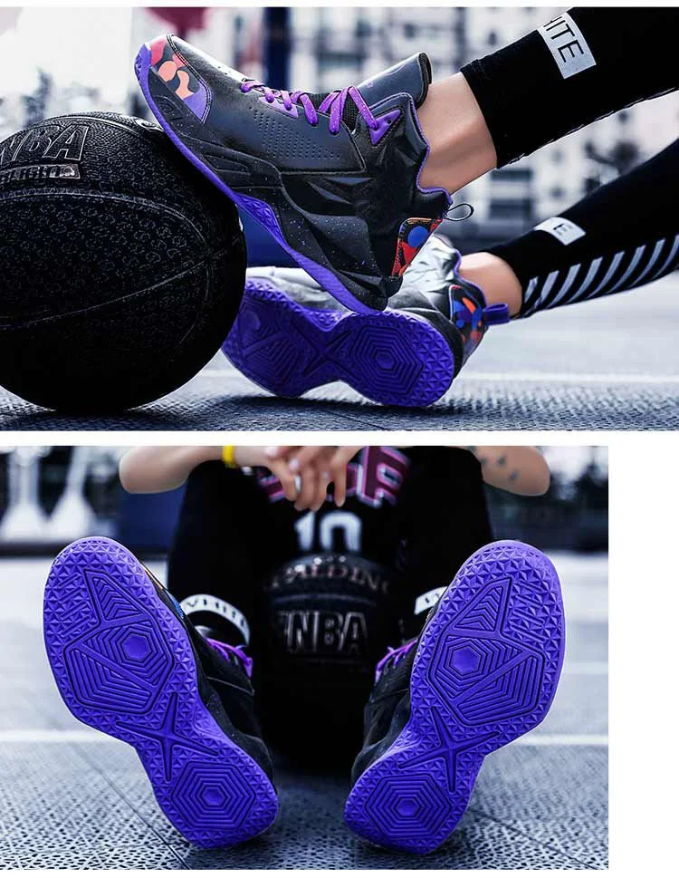 New Arrival Breathable Basketball Shoes Boys Students Friction Sound Combat Training Sport Shoes for Youth Men
