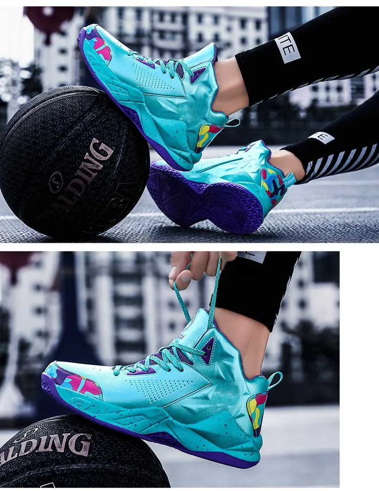 New Arrival Breathable Basketball Shoes Boys Students Friction Sound Combat Training Sport Shoes for Youth Men