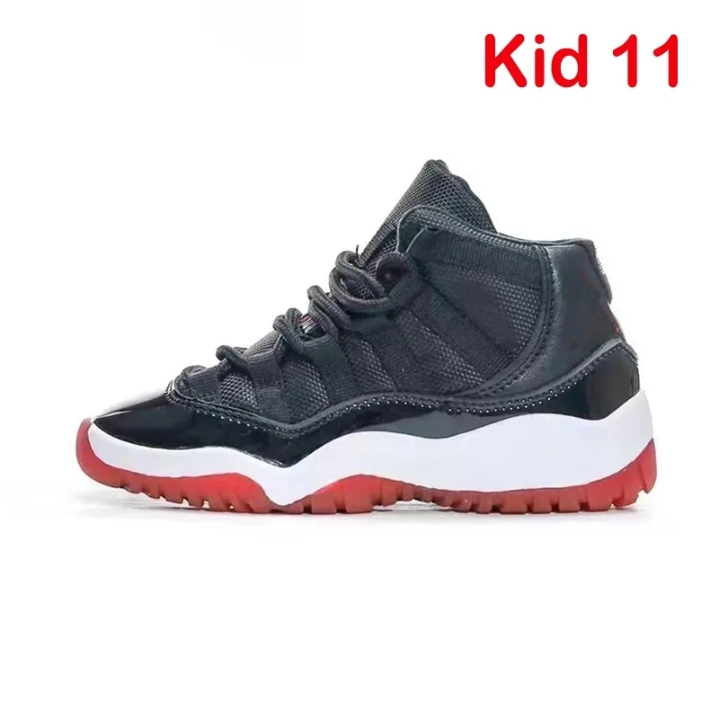 Hot 2023 Kids 11s Kid Basketball Shoes Jam Bred Youth Fashion Boys Sneakers Children Boy Girl White Athletic Toddlers Outdoor Size 28-35 Designer Shoes