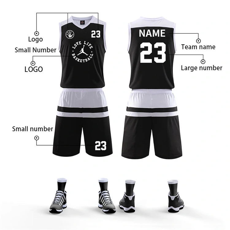 Custom Breathable Team Practice Men Boy Kids Plain Reversible Sublimation Printing Youth Basketball Uniforms Sets