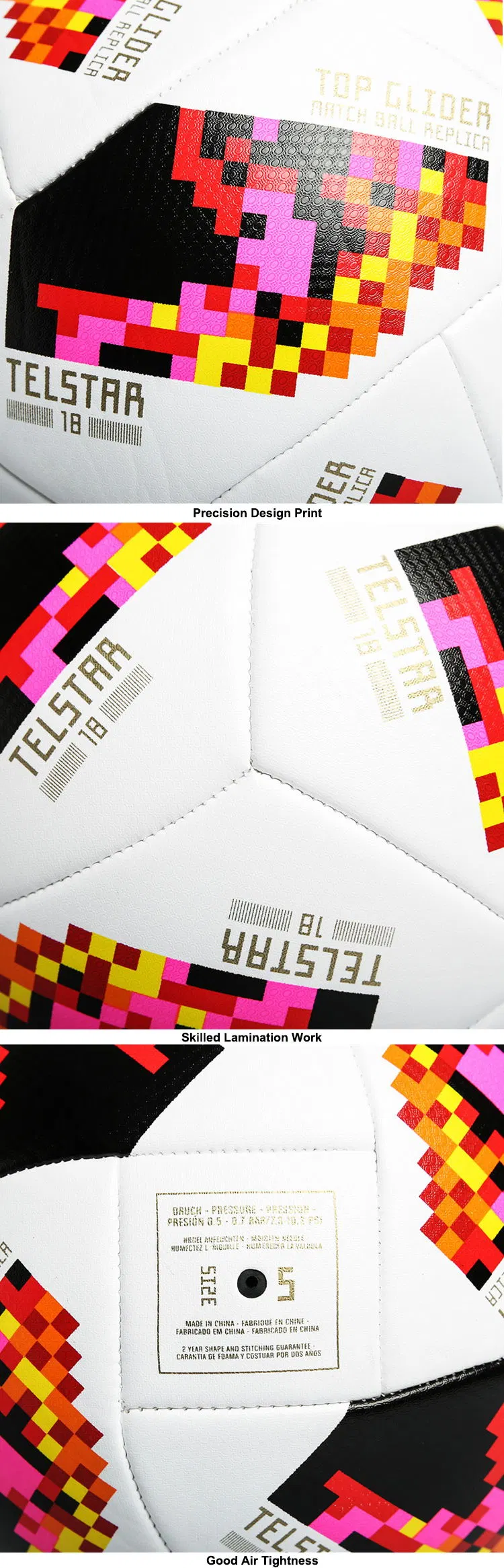 New Design Custom Official Size World Cup Football