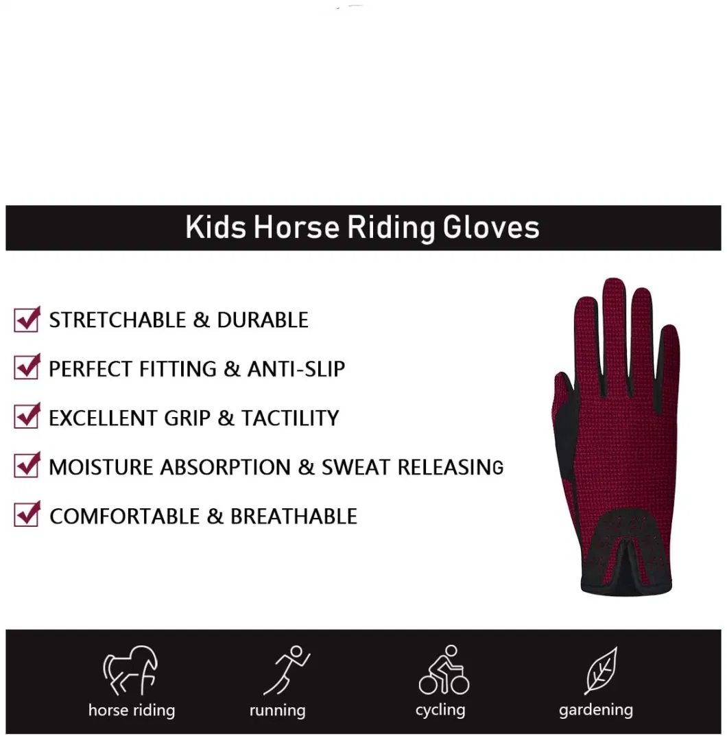 Equestrian Mittens Boys Girls Anti-Slip Gloves for Horseback Riding