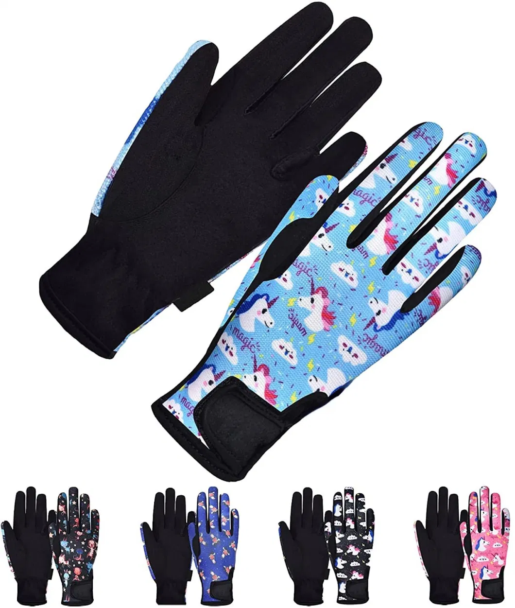 Kids Horse Riding Gloves Children Equestrian Horseback Gloves