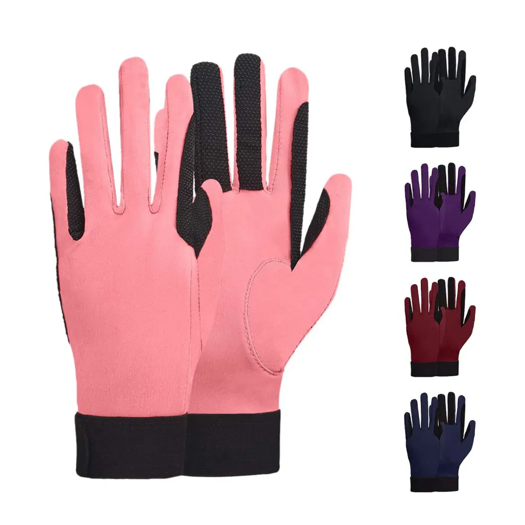 Women&prime; S Horse Riding Gloves Stretchable Equestrian Gloves Breathable for Outdoor