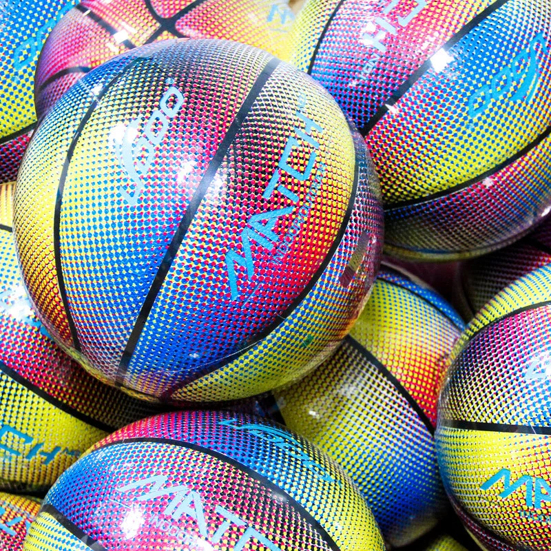 Rainbow Basketball Color No. 7 Limited Edition PU Anti-Slip Wear-Resistant Student Youth Competition Training