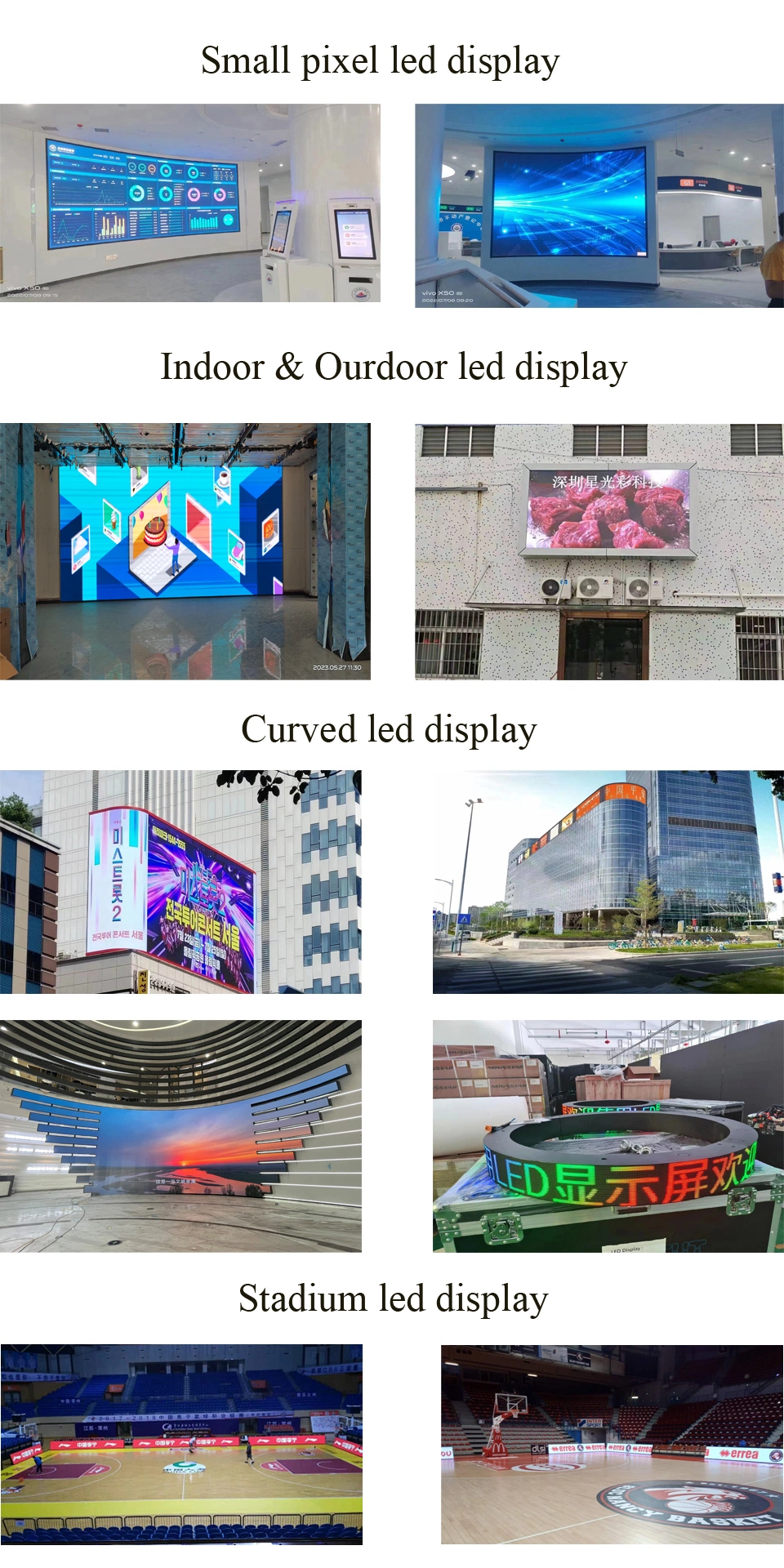 Outdoor P10 Large Stadium Sports Basketball Football Field Perimeter Advertising Vide Wall