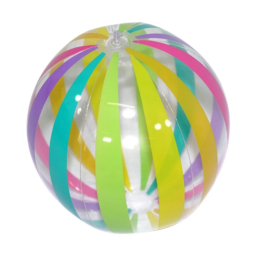 Custom Promotional PVC Inflatable Beach Ball White and Green