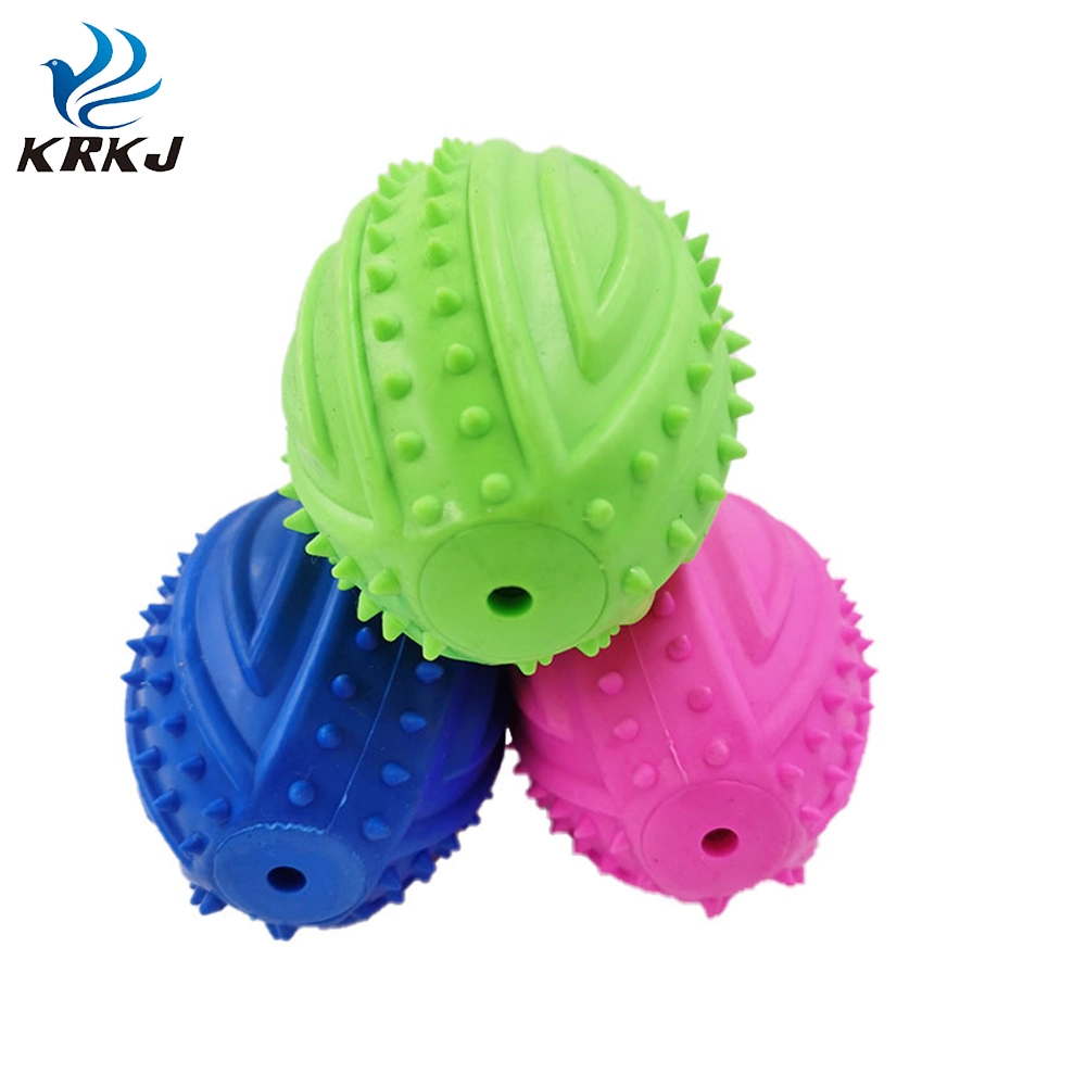 Tc-5c026 Rubber Pet Dog Chew Toys Rugby Football Ball