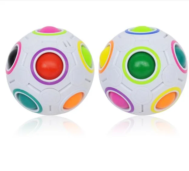 Factory Price Fidget Toy Anti-Stress Educational Toy Rainbow Cube 12 Sides Ball Fidget Toy Football Magic Cube Ball