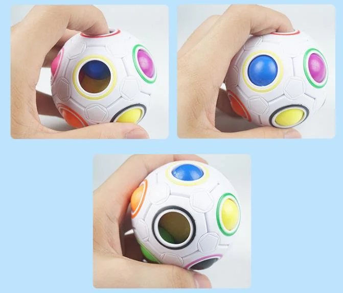 Factory Price Fidget Toy Anti-Stress Educational Toy Rainbow Cube 12 Sides Ball Fidget Toy Football Magic Cube Ball