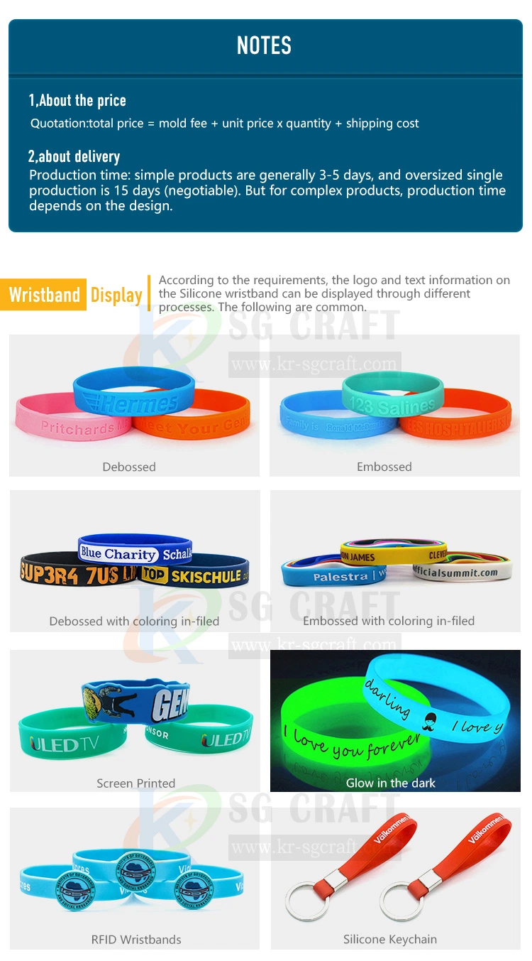 Customized Highquality Printed Logo Rainbow Rubber Adjustable RFID Silicone Wristband