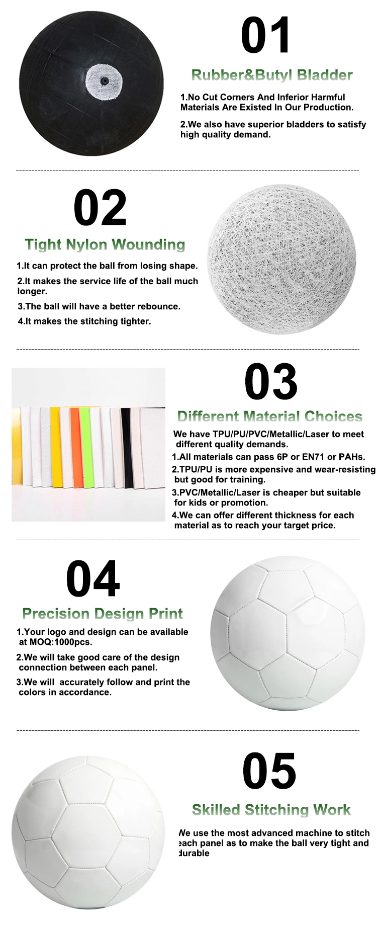 Cheap Price All Size 1.6mm PVC Blank White Football