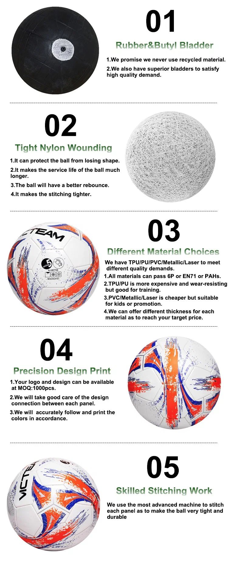 Wholesale Custom Logo Size 5 Training Soccer Ball