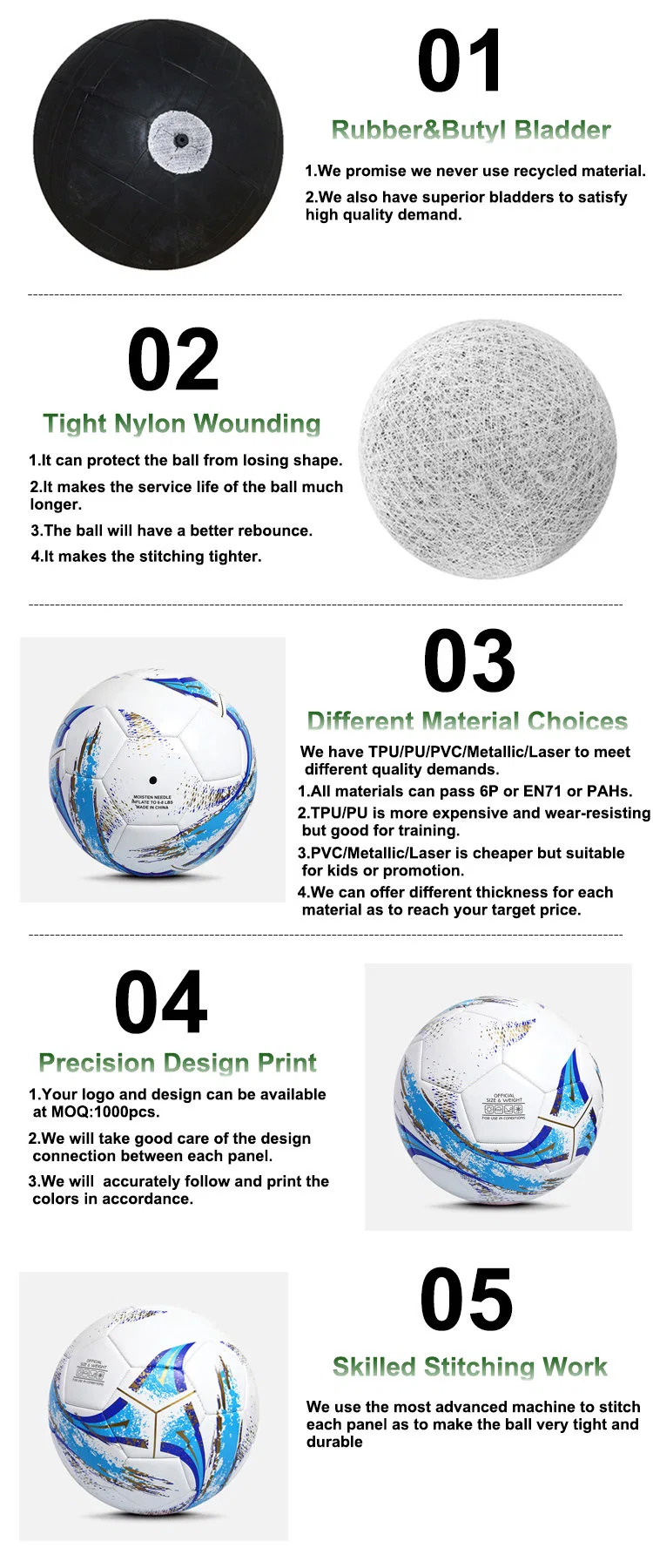 Custom Printed Promotional PVC Soccer Ball in Bulk