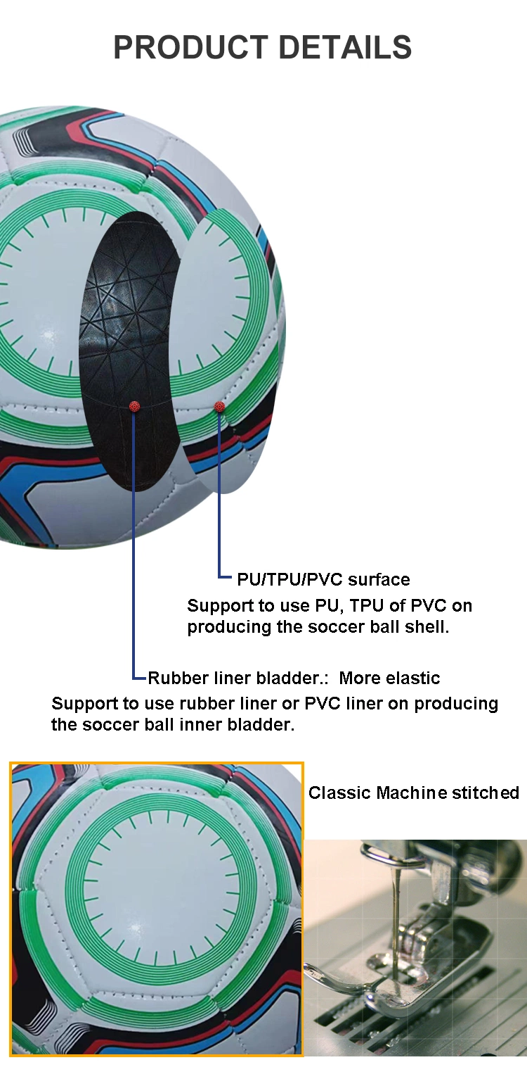 Cheap Price Football Size 5 1.6mm PVC Material Machine Stitched Soccer Ball