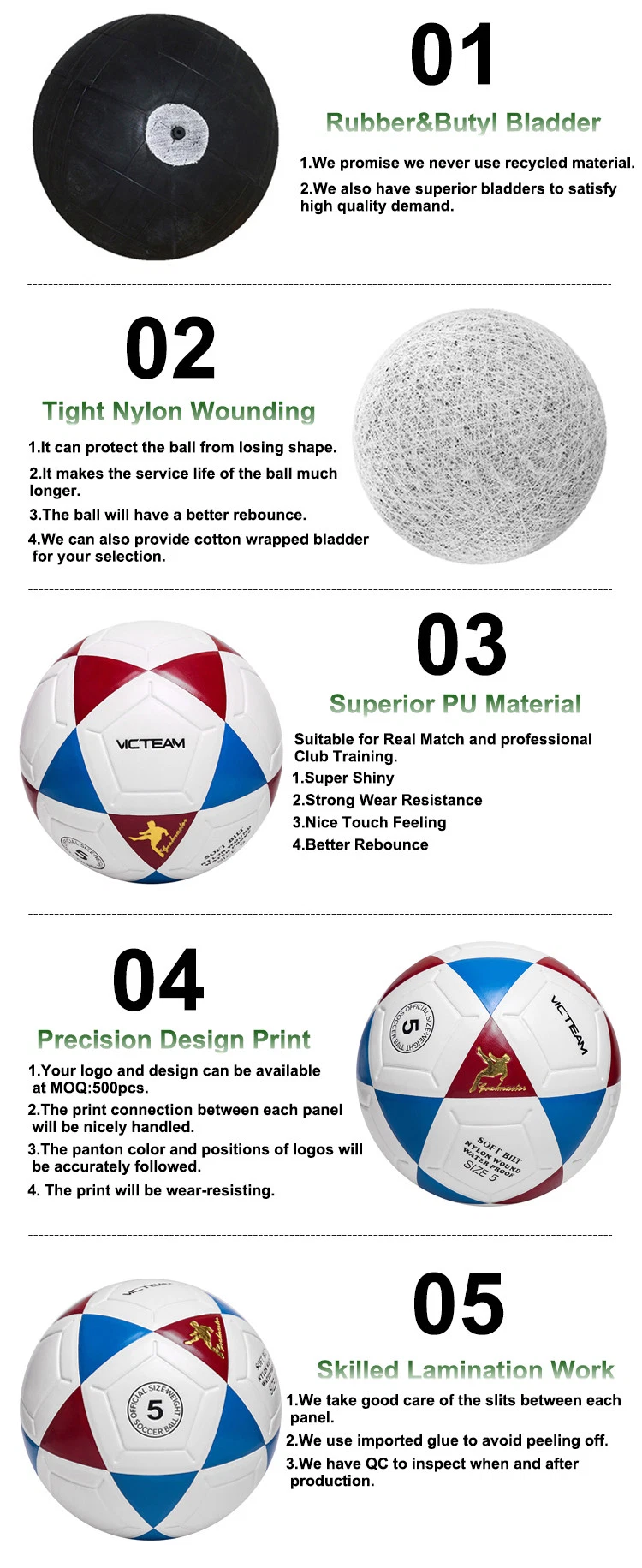 Leak-Proof Triangle Panels Custom Made Soccer Ball