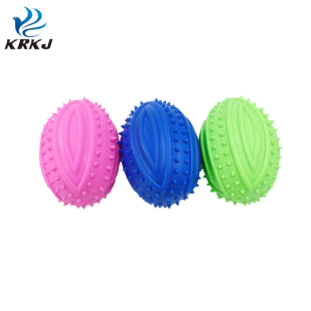 Tc-5c026 Rubber Pet Dog Chew Toys Rugby Football Ball