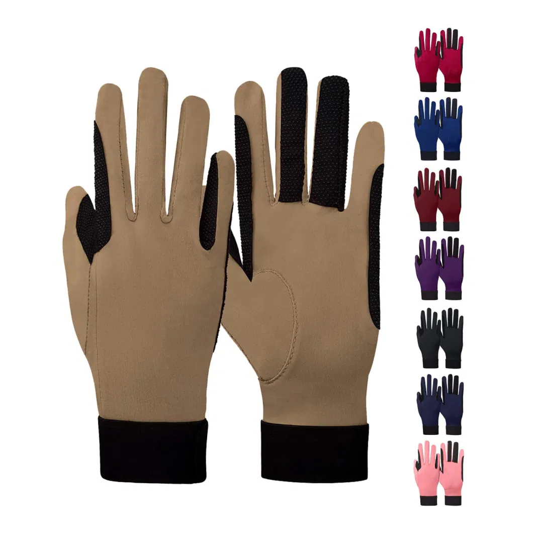 Women&prime; S Horse Riding Gloves Stretchable Equestrian Gloves Breathable for Outdoor