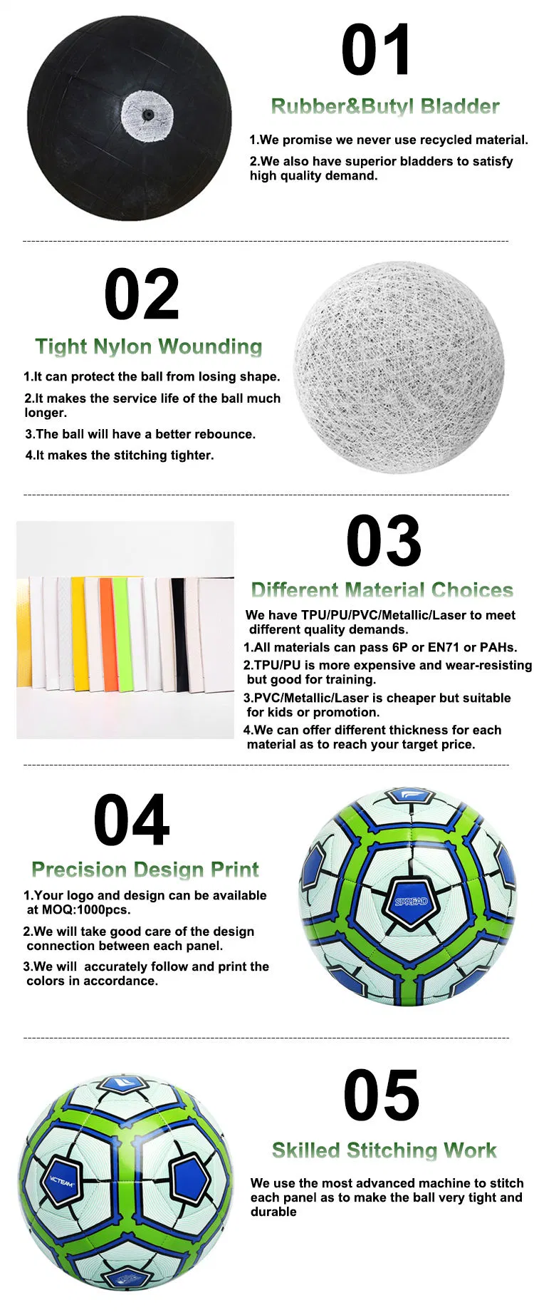 Wearproof Machine-Stitched Number 5 4 Soccer Ball