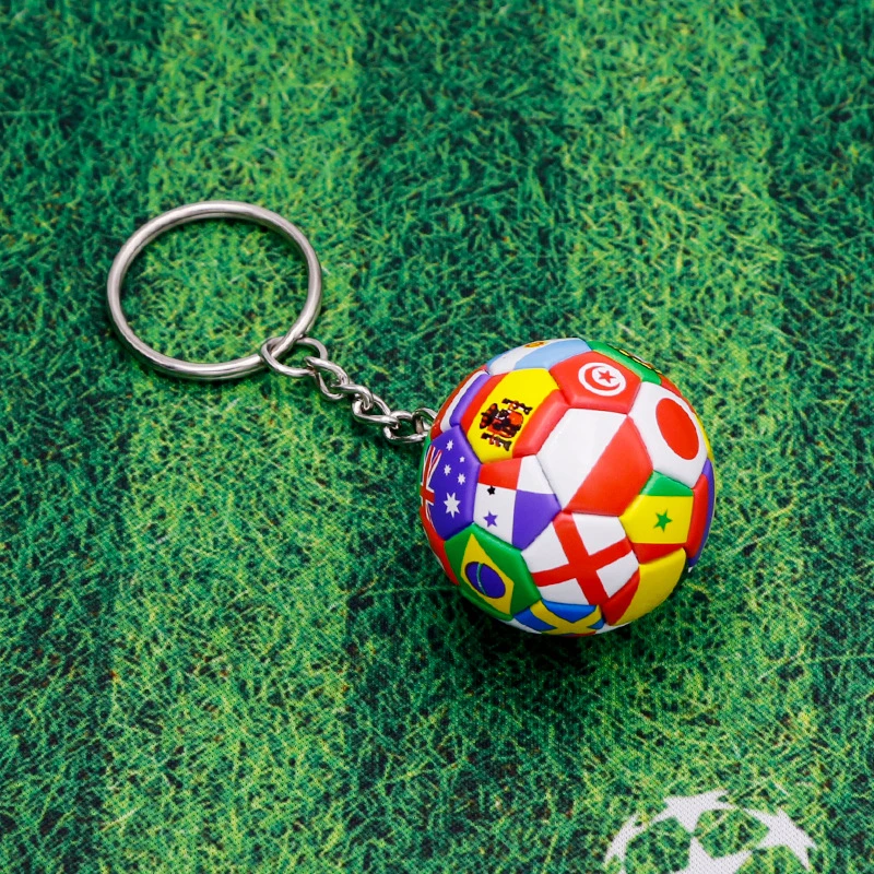Fluff Ball Beetle PVC Graduation Wholesale 2022 World Cup Souvenir Gift China Wholesale Soccer PVC Keychain for Sale