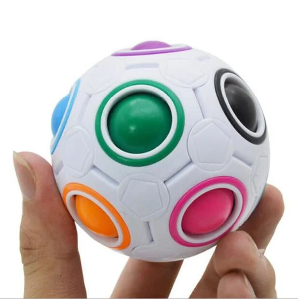 Factory Price Fidget Toy Anti-Stress Educational Toy Rainbow Cube 12 Sides Ball Fidget Toy Football Magic Cube Ball