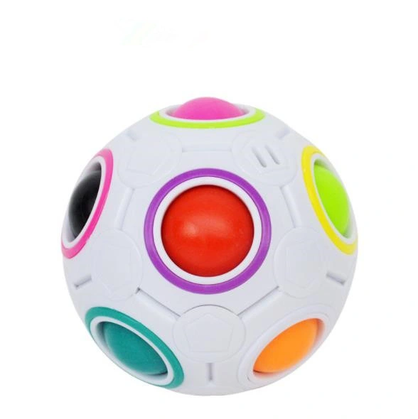 Factory Price Fidget Toy Anti-Stress Educational Toy Rainbow Cube 12 Sides Ball Fidget Toy Football Magic Cube Ball