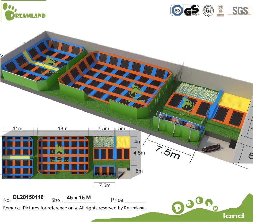 Commercial Trampoline Park with Many Games Big Cheap Indoor Trampoline