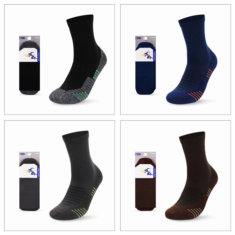 Adult Men&prime;s Sports Socks Blue Cotton Basketball Socks Can Be Customized to Wholesale Manufacturers