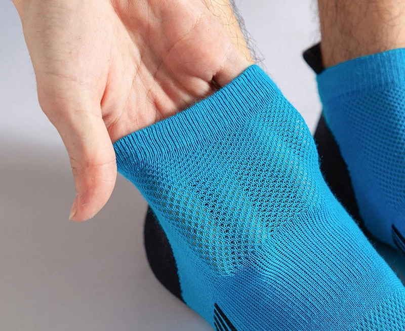 Men Running Shallow Mesh Breathable Sweat-Absorbing Fitness Boat Cotton Socks