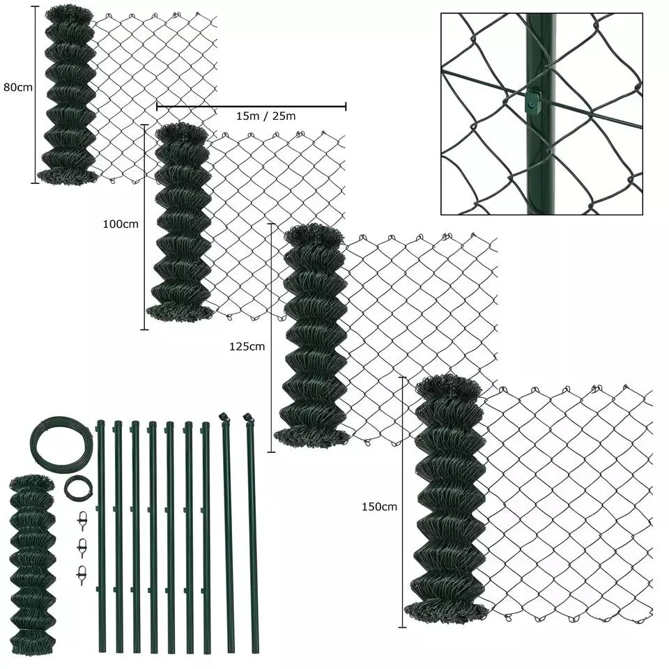 Anping Factory Wrought Iron Main Gate Design Galvanized Chain Link Fence Cyclone Fencing Stadium Fence Football Fence House Gate Grill Design Wire Mesh Fence