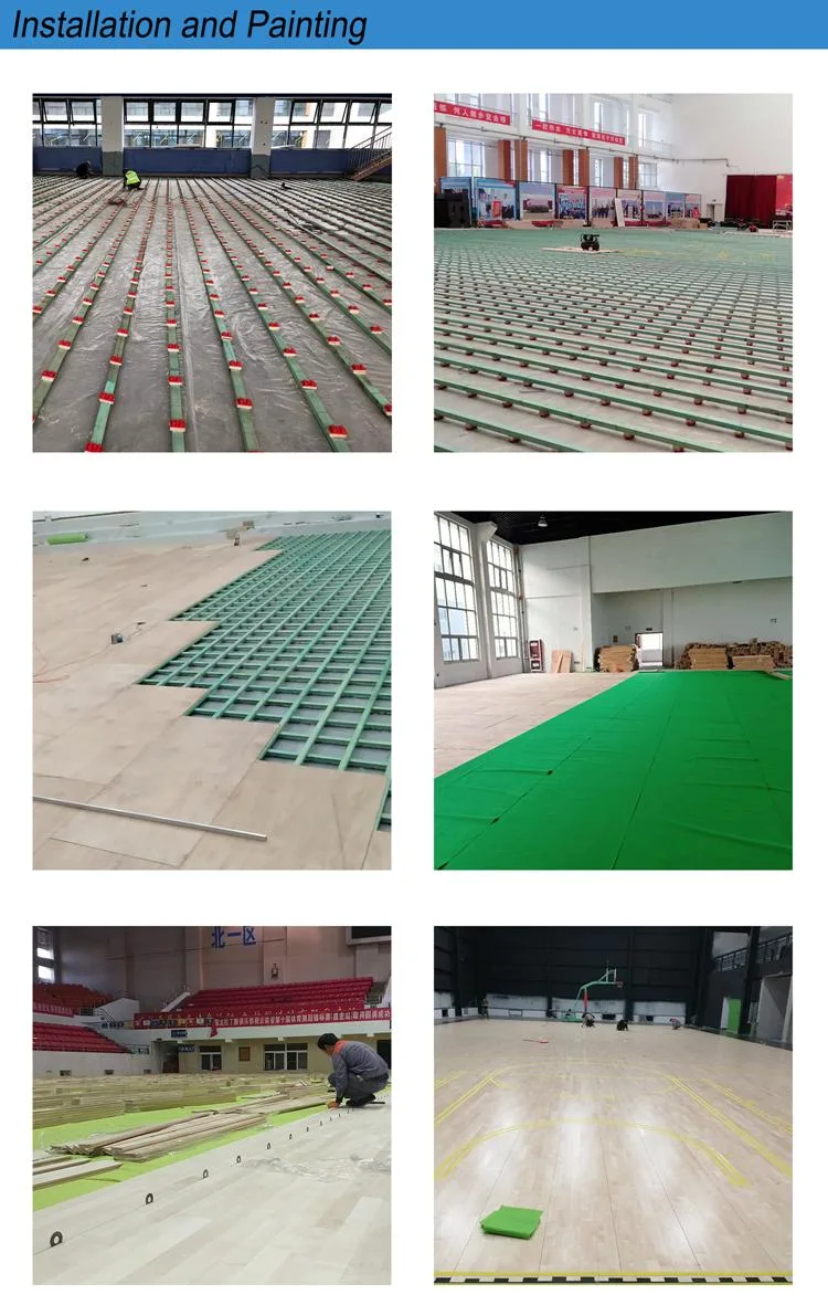 Interlocking Install Maple Wood Like Board Shock-Absorbing Indoor PP Basketball Court Flooring Tiles