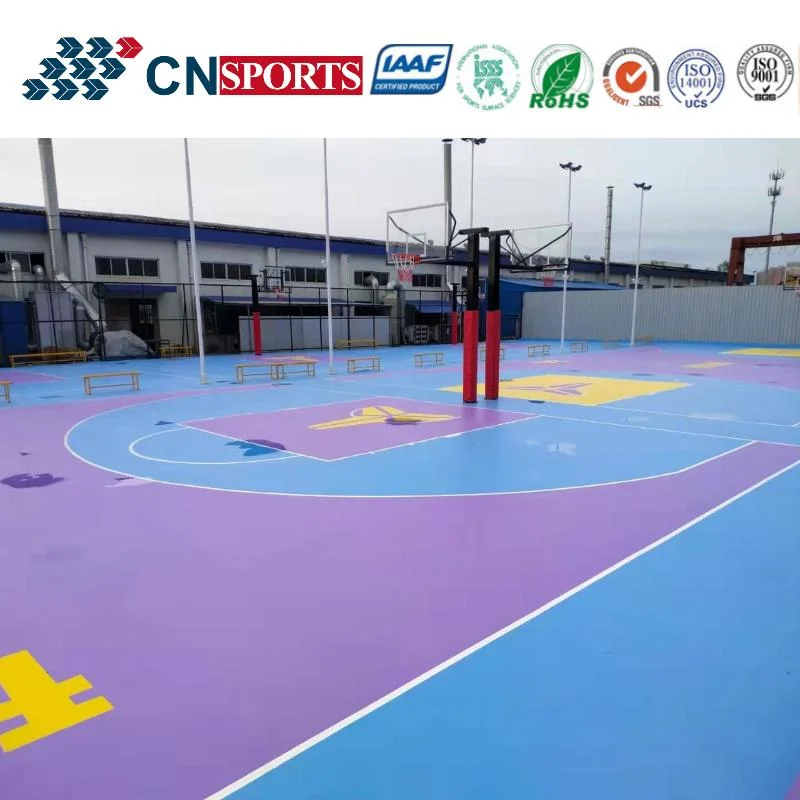 Custom Noiseless Outdoor Silicion Polyurethane Basketball Flooring