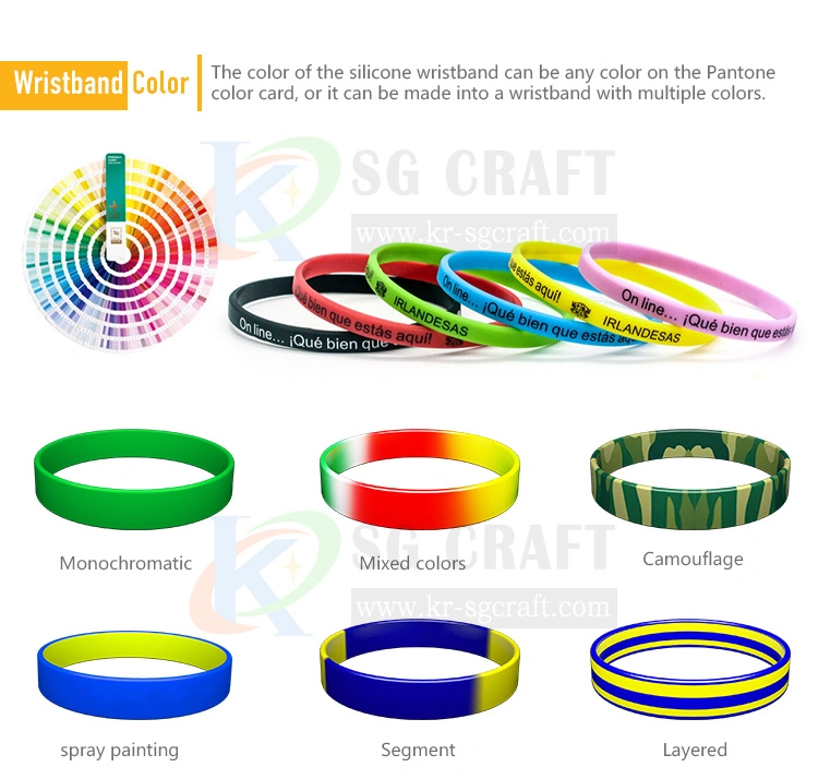 Customized Printed Logo Rainbow Rubber Adjustable RFID Silicone Wristband