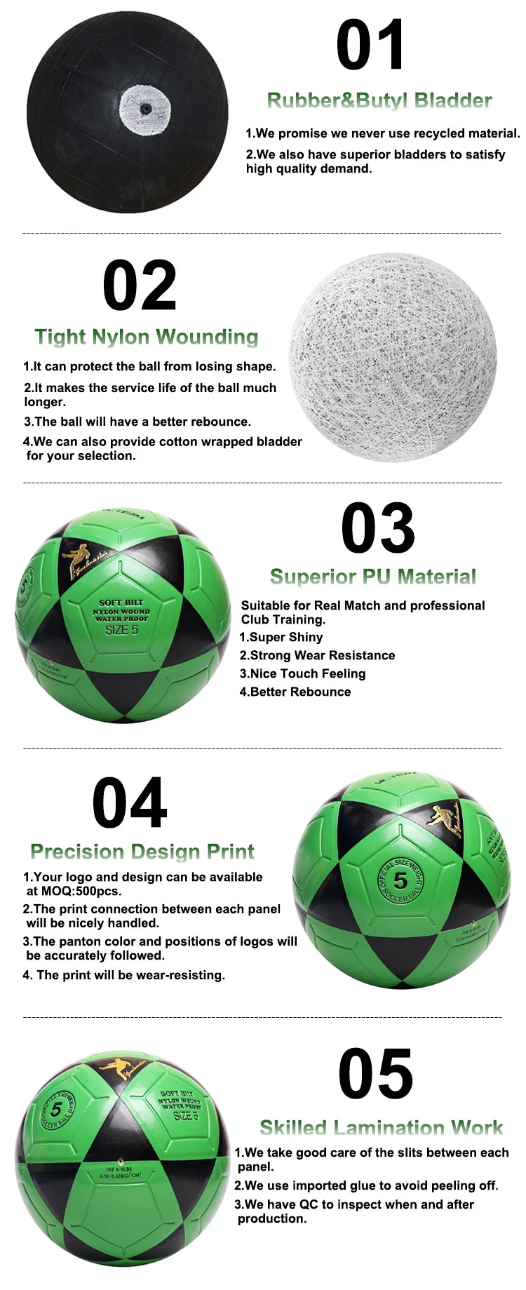 Green Conventional Scuff-Resistant No. 5 Football