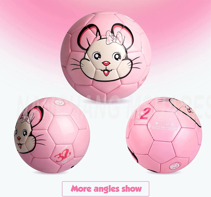 Pink Color Cartoon Design Stitched PVC Mini Soccer Balls