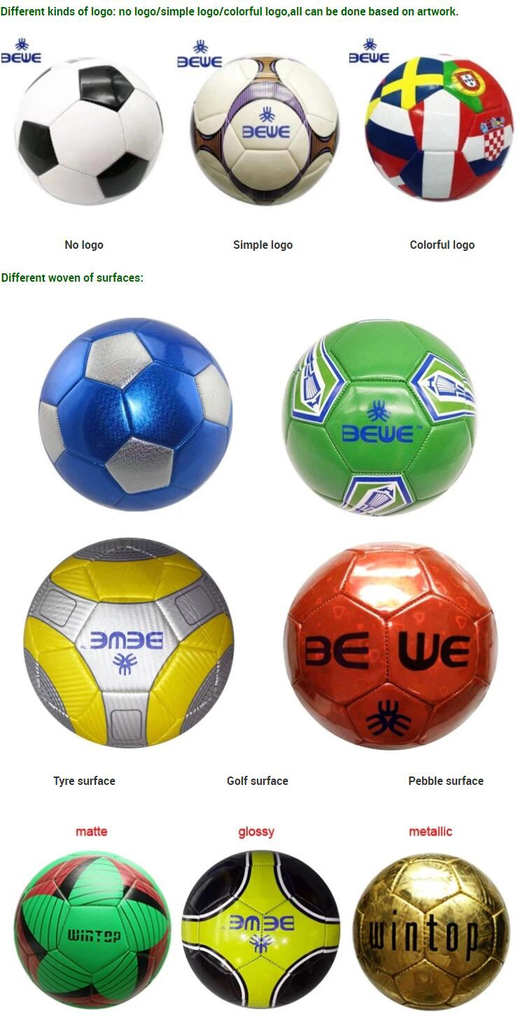 Sedex Audit Factory Good Quality PVC Leather Machine Stitched Custom Logo 320-420g Weight Cheap Wholesale OEM Soccer Ball for Promotion