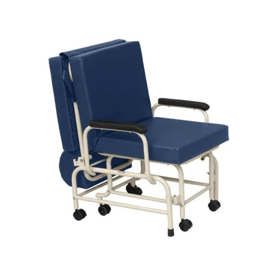 Hospital Patient Room High-Quality Metallic Leather Portable Foldable Accompany Chair Escort Bed Price